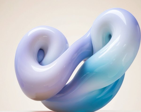 Abstract Sculpture in Pastel Shades and Fluid Forms