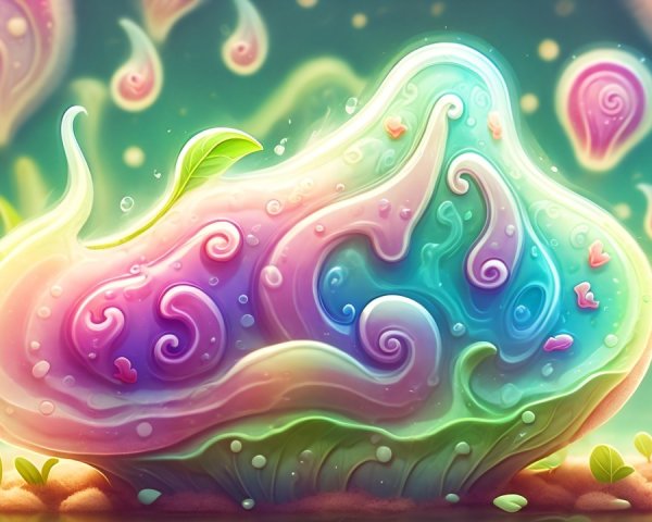Colorful Whimsical Blob in Soft Glowing Background