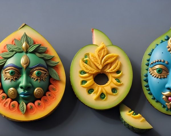 Intricate Masks with Vibrant Designs and Details
