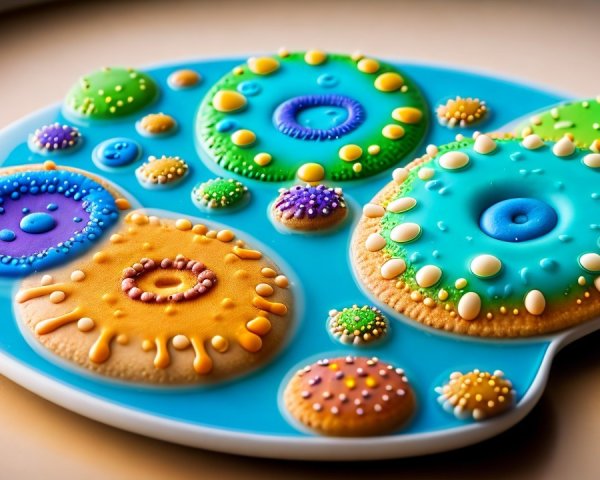 Decorated Cookies Resembling Colorful Cells