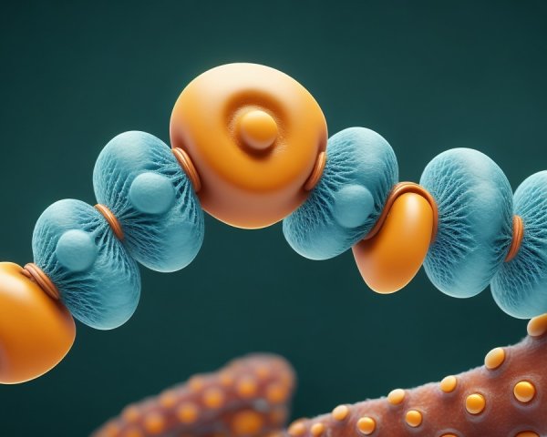 Vibrant Abstract Cellular Structures in Blue and Orange