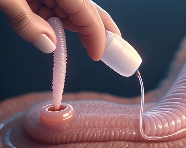 Close-Up of Hand Using Device on Organic Surface