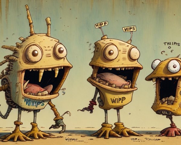 Whimsical Cartoon Creatures with Quirky Features