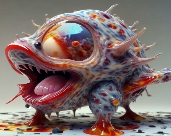 Colorful Whimsical Creature with Vibrant Patterns
