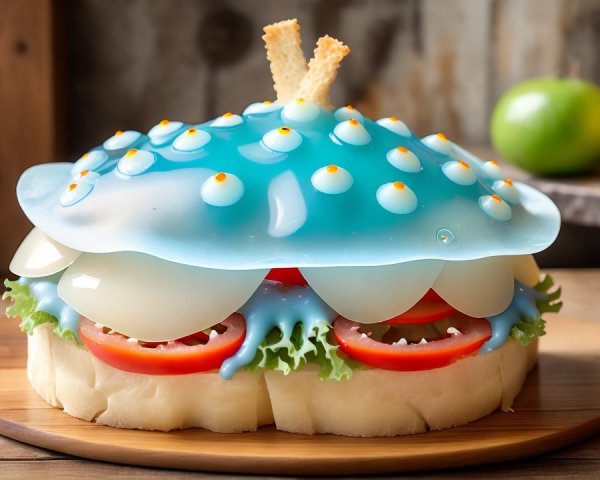 Whimsical Sea Creature Dessert with Colorful Vegetables