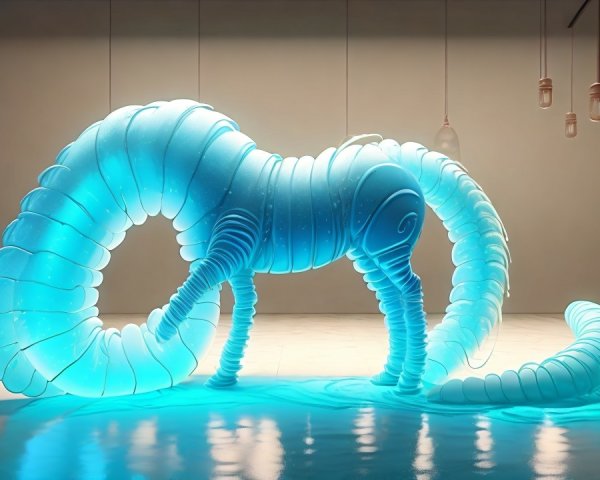 Surreal Translucent Sculpture of a Fantastical Creature