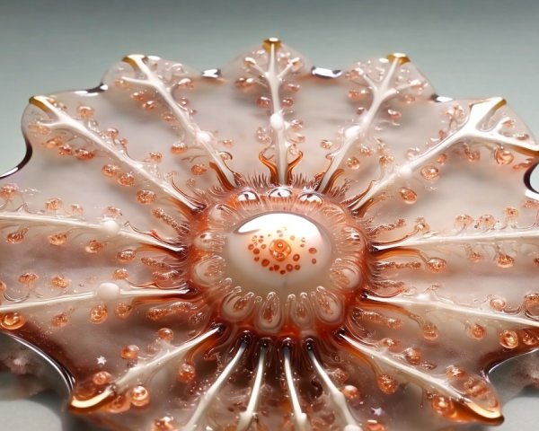 Translucent glass flower art with intricate petals