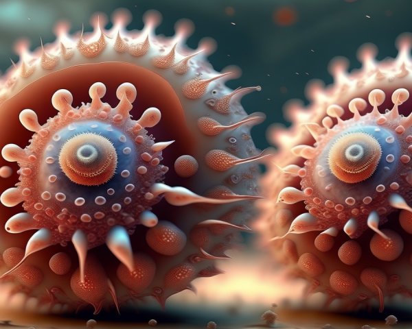 Detailed Artistic Representation of Microorganisms