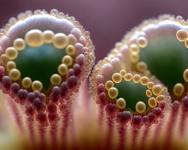 Close-Up of Intricate Flower Structures and Textures