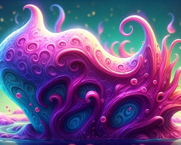 Abstract Sculpture in Vibrant Colors and Organic Shapes