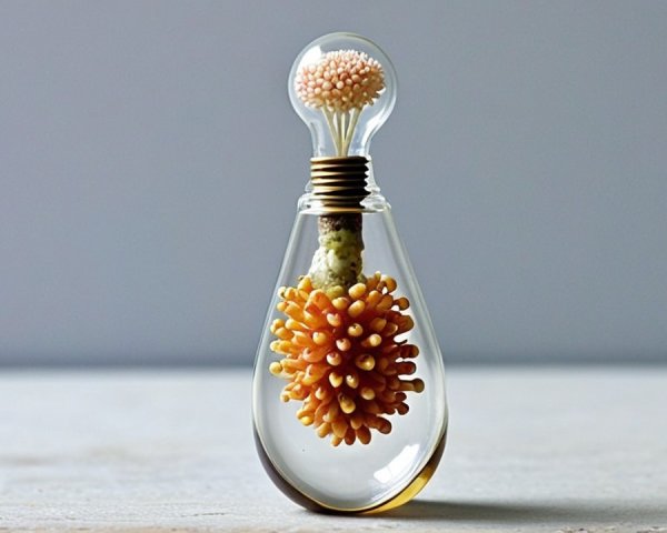 Teardrop Decorative Glass Bottle with Coral Structures