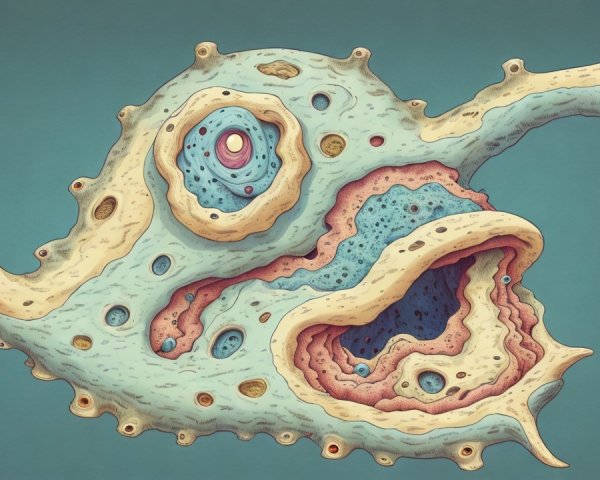 Whimsical Abstract Colorful Fish-Like Creature Design