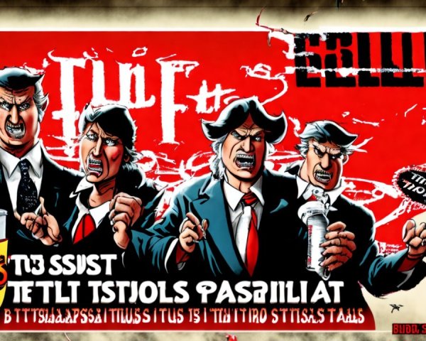 Vibrant Graphic Design with Bold Red and Black Elements