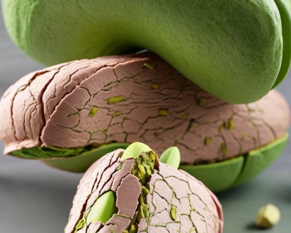 Oversized Faux Fruits Resembling Pistachio Nuts