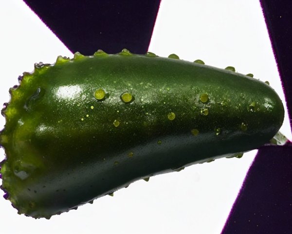 Close-Up of a Fresh Green Cucumber with Dewy Texture