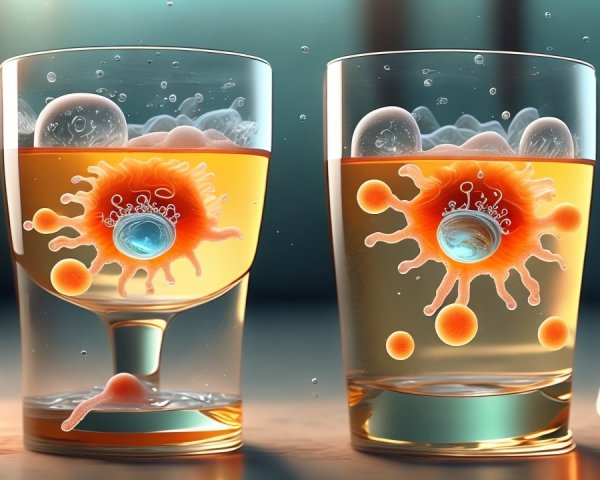 Vibrant Orange Liquid in Glasses with Bubbles and Slice