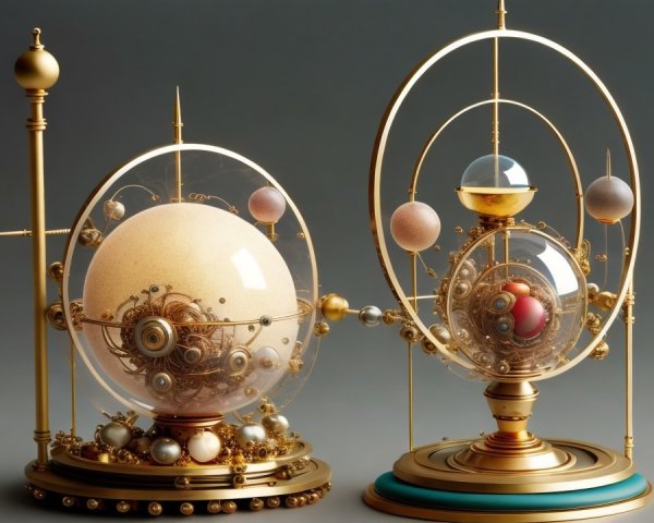 Intricate Celestial Models Enclosed in Glass