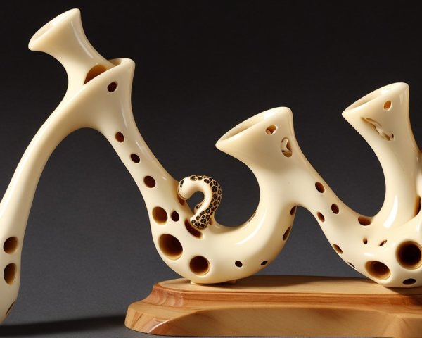 Intricate Light-Colored Sculpture with Curved Tubes