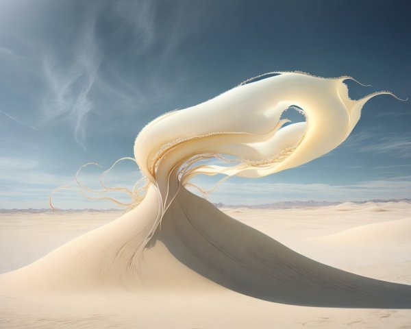 Surreal Wave-Like Formation in Desert Landscape