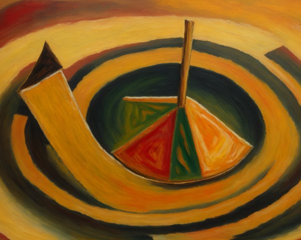 Abstract Shapes in Concentric Circles with Vibrant Colors