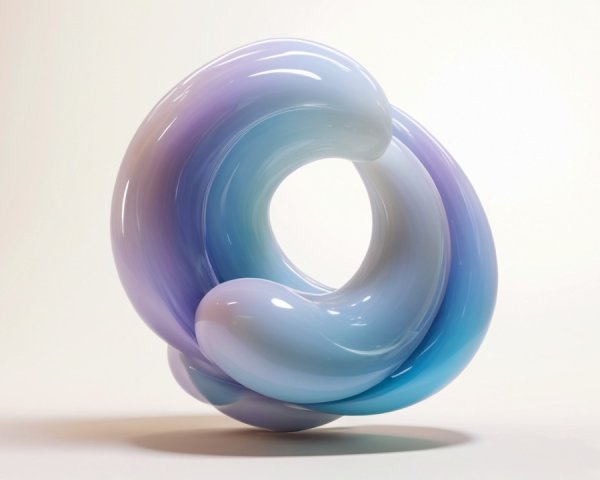 Abstract Sculpture with Flowing Curves and Pastel Colors