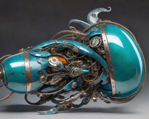 Steampunk Mechanical Fish with Intricate Details