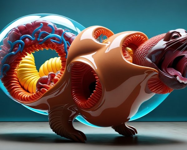 Fantastical Seal Creature with Geometric Patterns