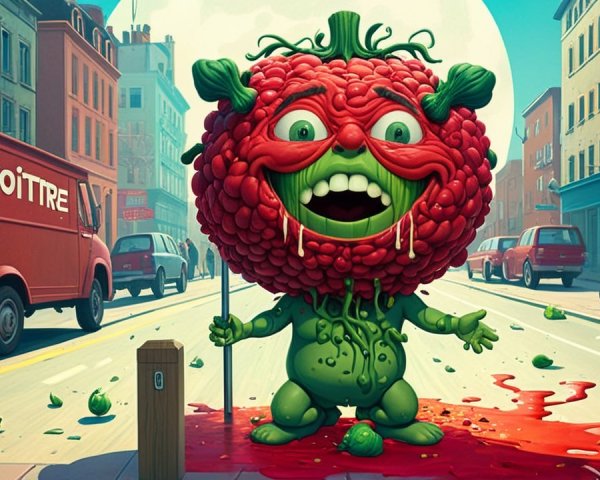 Whimsical Creature in a Vibrant Urban Setting