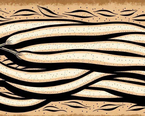 Stylized Illustration of Yellow Squashes on Brown Background
