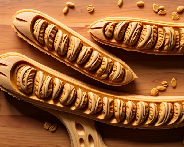 Wooden Trays Filled with Peanut Butter Cookies Display