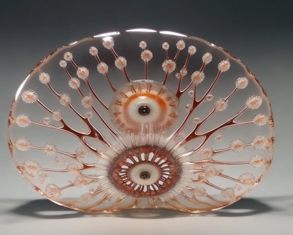 Intricately Designed Glass Sculpture of Marine Life