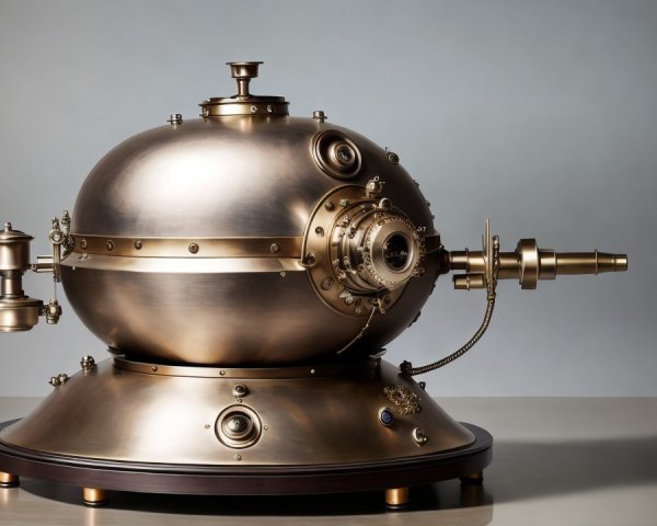 Steampunk-Inspired Bronze Device with Mechanical Elements