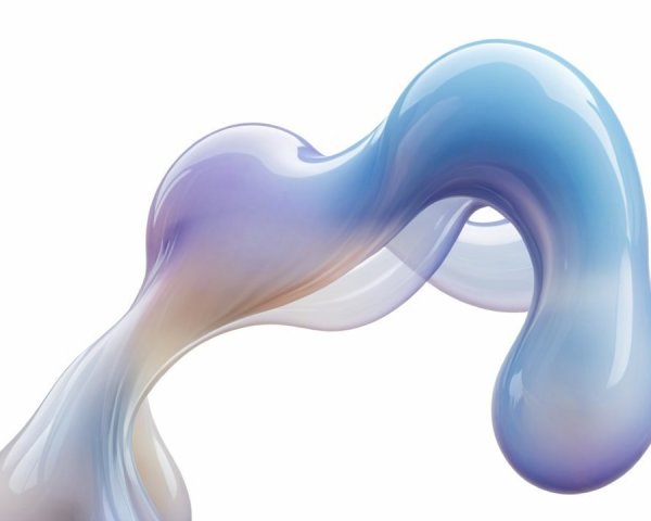 Fluid Organic Shape in Soft Blue and Lavender Hues