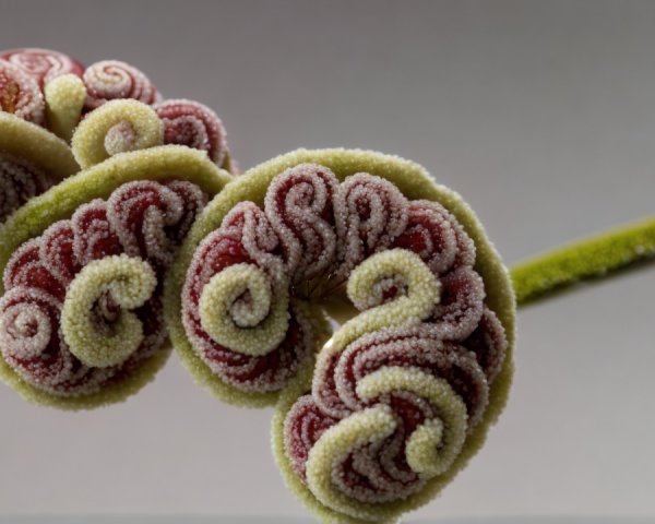 Close-Up of Unique Spiraled Green and Red Plant Exhibit