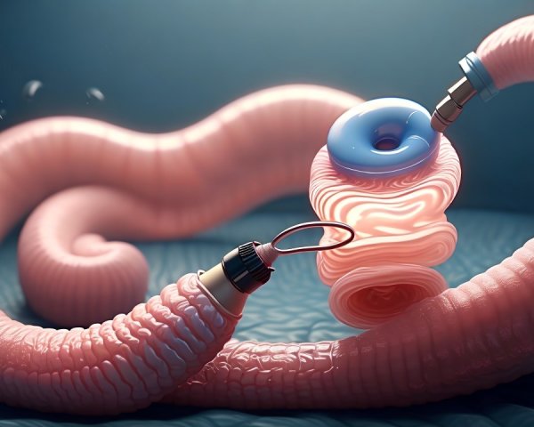 Surreal Abstract Representation of Intestines and Machinery