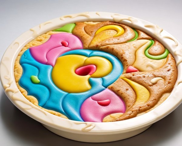Colorful Dessert with Vibrant Frosting Swirls