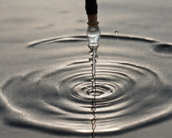 Water Droplet Creating Ripples on Calm Surface