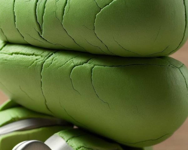 Oversized Green Pistachio Nut Character with Nutcracker