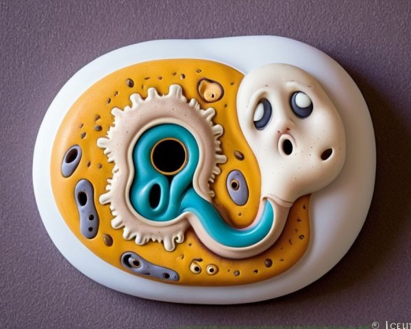 Abstract Representation of a Colorful Single-Celled Organism