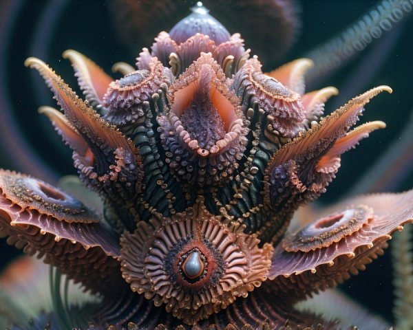 Vibrant Underwater Scene with Intricate Marine Organism