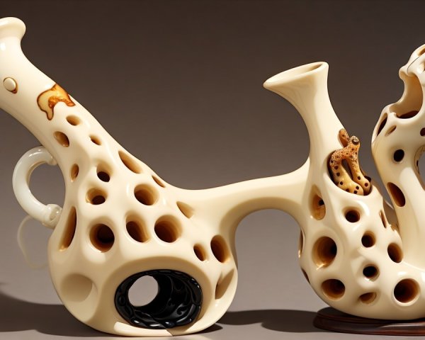 Fluid Sculpture with Hollow Forms and Glossy Finish