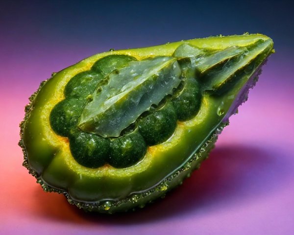 Vibrant Green Gourd with Unique Elongated Shape