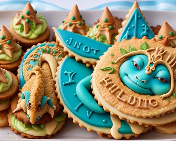 Colorful Assortment of Intricately Designed Cookies