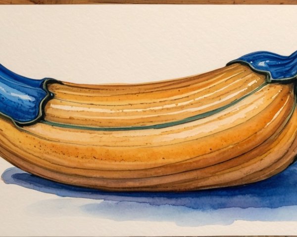 Whimsical Watercolor Painting of a Banana