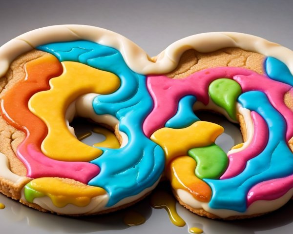 Vibrant Circular Cookie with Colorful Icing Patterns