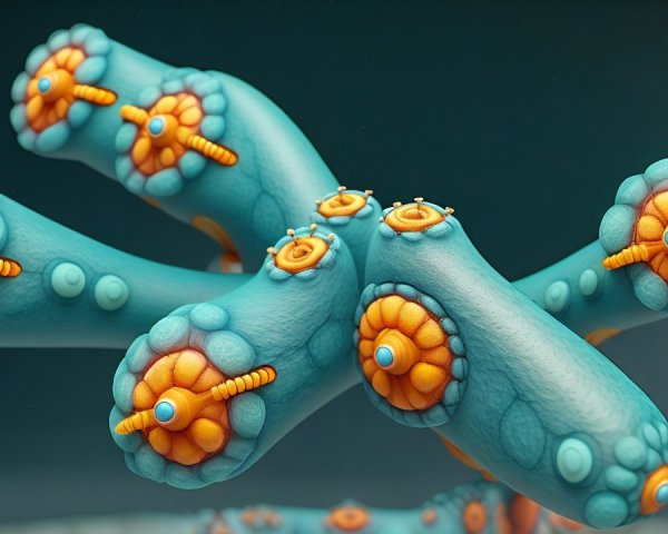 Stylized Microscopic View of Cellular Structure