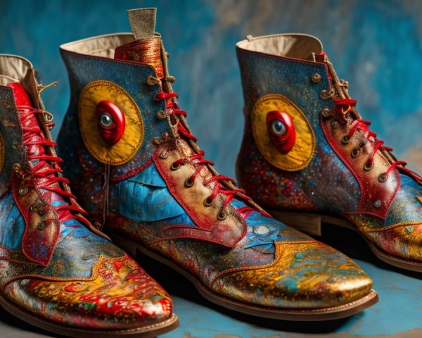 Uniquely Designed Boots with Artistic Patterns and Colors