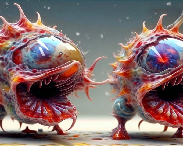 Surreal Creatures with Vibrant Textures and Colors