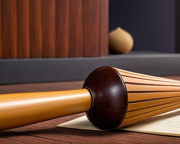 Wooden Musical Instrument with Elegant Design and Music Sheet