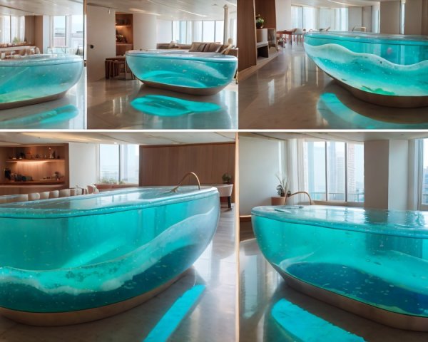 Contemporary Transparent Bathtub in Modern Interior Design